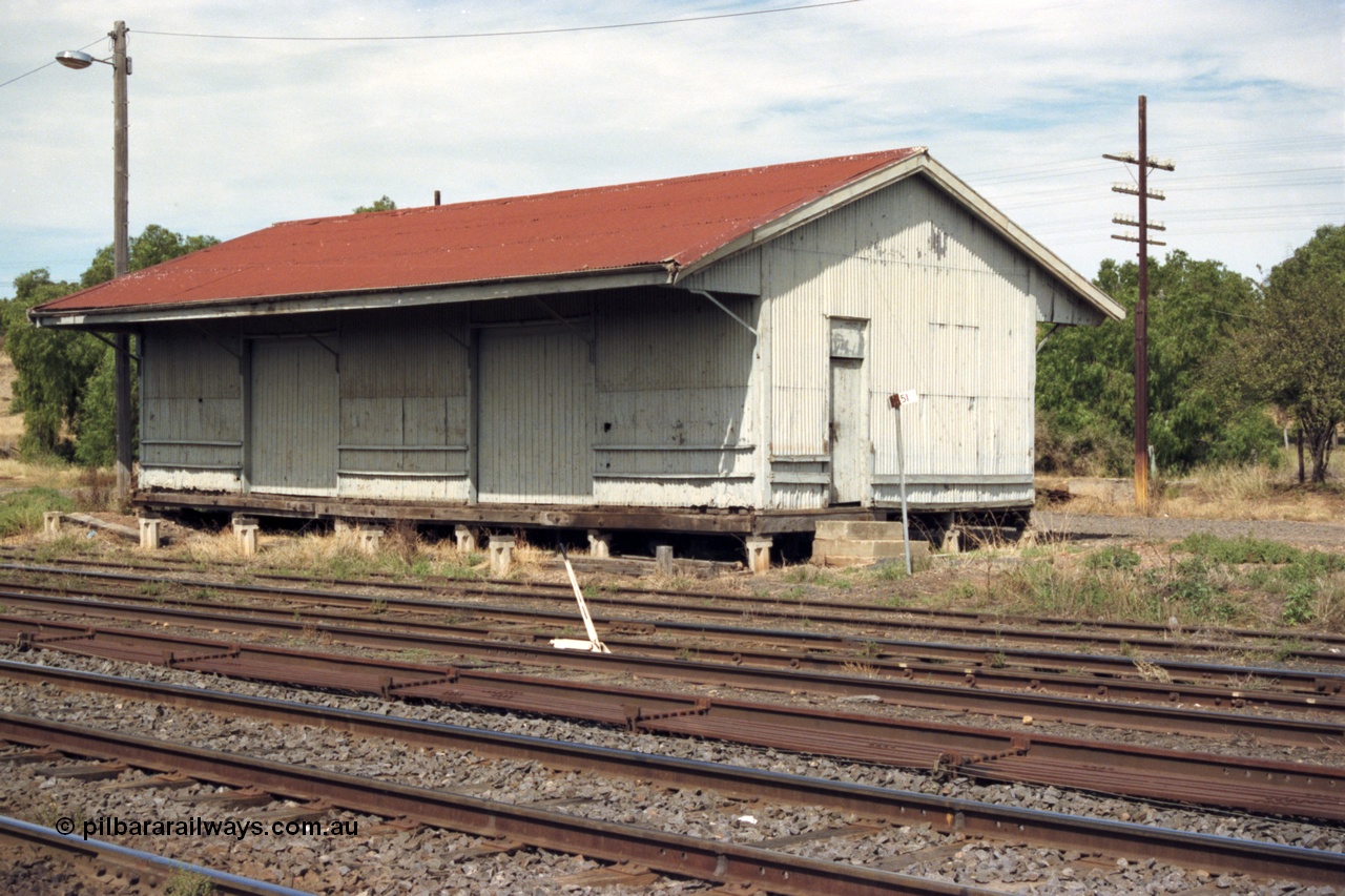 149-07
Bacchus Marsh, yard view looking across to goods shed, shows removed platform and 51 km post.
