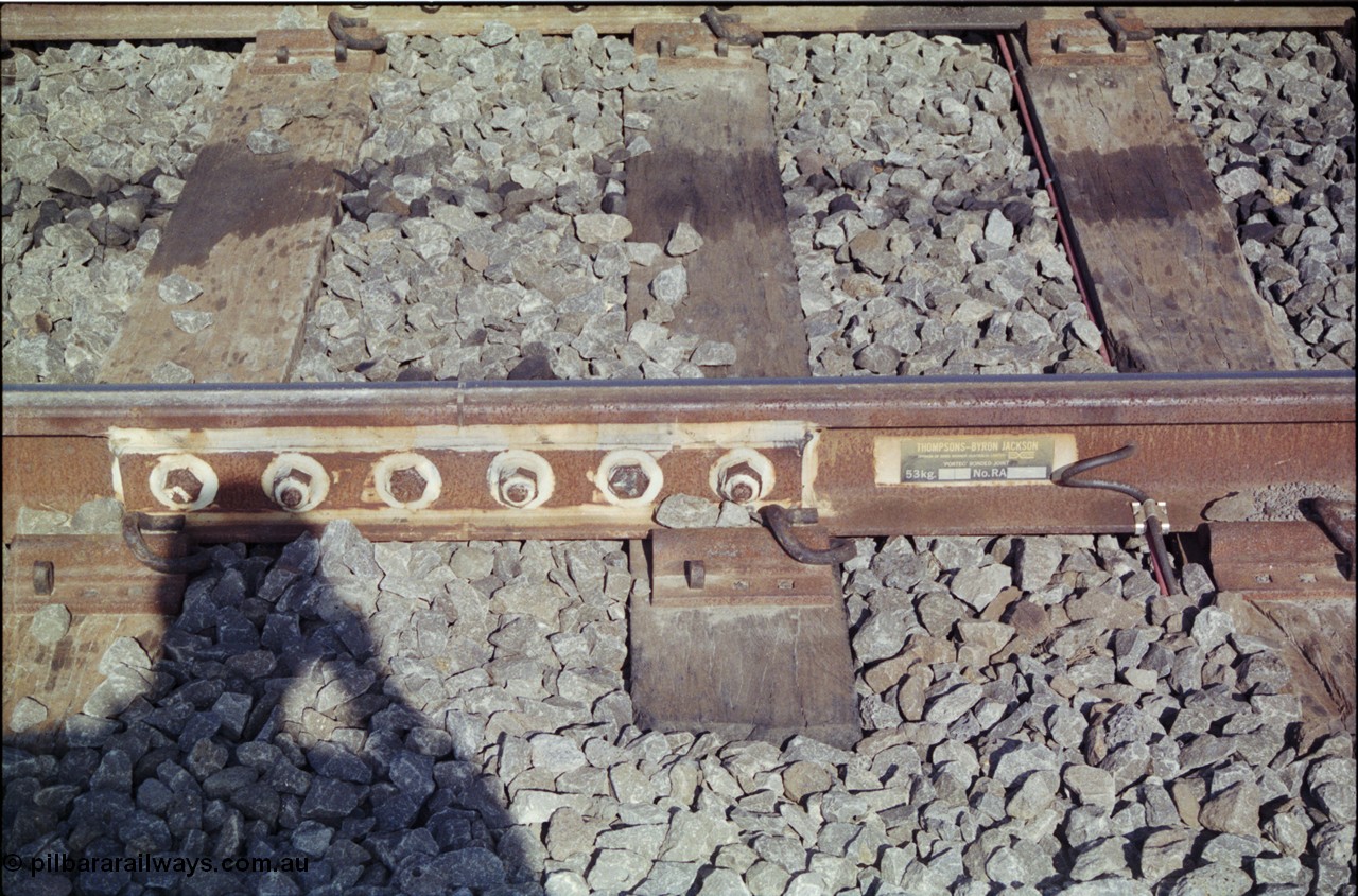 151-02
Gheringhap, insulated rail joint in mainline at site of points for Siding A extension to a loop, near down distant and Butchers Road grade crossing.
