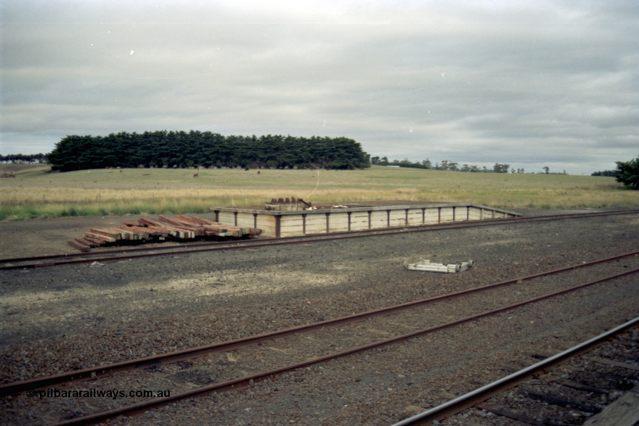 153-3-15
Derrinallum, yard view looking at loading ramp, new sleepers, taken from platform.
