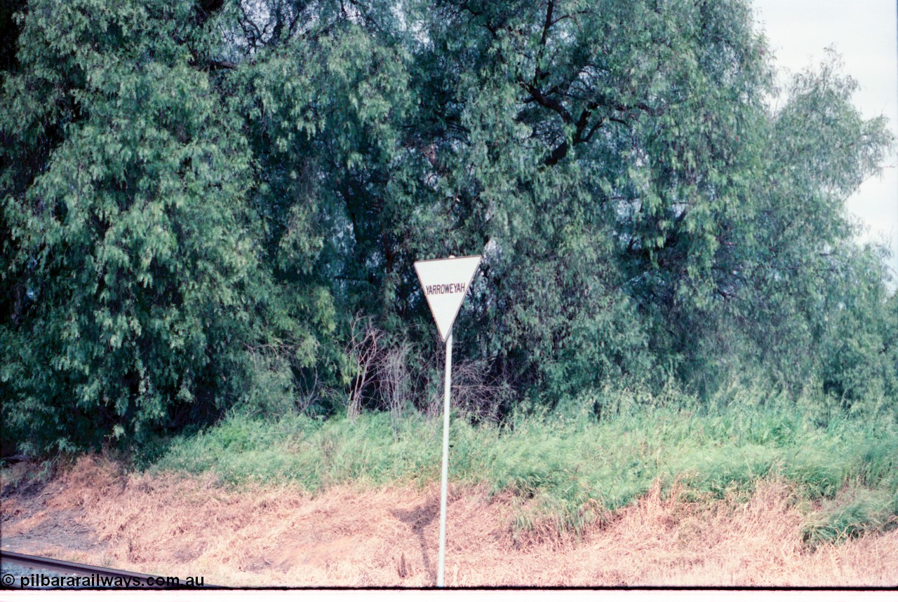 161-16
Yarroweyah station location sign.
