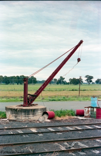 161-26
Tocumwal, good loading pivot crane, broad gauge yard.
