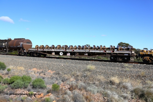 161111 2466
Binduli, Kalgoorlie Freighter train 5025, waggon AQWY 30329 with wheel set carriers. Waggon was originally built by Tomlinson Steel WA WFX type container waggon in a batch of one hundred and sixty one in 1970, later recoded to WQCX.
Keywords: AQWY-type;AQWY30329;Tomlinson-Steel-WA;WFX-type;