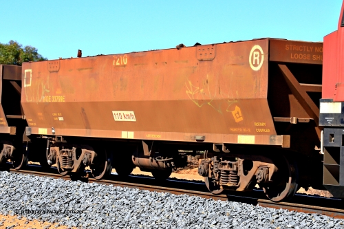 240328 2796
WOE type iron ore waggon WOE 33799 is from a batch of two hundred and twenty seven built by UGL Rail WA between from 08-2011 and 02-2012 of the current style of 82.5 tonne load capacity WOE class waggons with fleet number 7210, in Mineral Resources traffic 5040 empty Mount Walton iron ore train. March 28, 2024.
Keywords: WOE-type;WOE33799;UGL-Rail-WA;R0067-211;