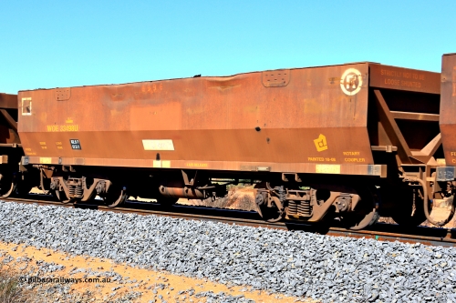 240328 2806
WOE type iron ore waggon WOE 33498 is one of a batch of one hundred and twenty eight built by United Group Rail WA between August 2008 and March 2009 with serial number 950211-038 and fleet number 8996, in Mineral Resources traffic 5040 empty Mount Walton iron ore train. March 28, 2024.
Keywords: WOE-type;WOE33498;United-Group-Rail-WA;950211-038;