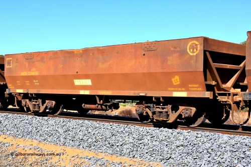 240328 2836
WOE type iron ore waggon WOE 33467 is one of a batch of one hundred and twenty eight built by United Group Rail WA between August 2008 and March 2009 with serial number 950211-009 and fleet number 8974, in Mineral Resources traffic 5040 empty Mount Walton iron ore train. March 28, 2024.
Keywords: WOE-type;WOE33467;United-Group-Rail-WA;950211-009;