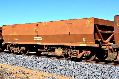 240328 2874
WOE type iron ore waggon WOE 33838 is from a batch of thirty built by UGL [United Goninan Limited] in China during November and December 2015 with serial number R0189-023 and was fleet number 7249, in Mineral Resources traffic 5040 empty Mount Walton iron ore train. March 28, 2024.
Keywords: WOE-type;WOE33838;UGL-China;R0189-023;