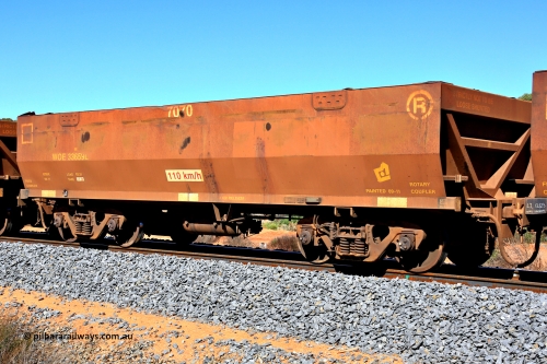 240328 2876
WOE type iron ore waggon WOE 33659 is from a batch of two hundred and twenty seven built by UGL Rail WA between from 08-2011 and 02-2012 of the current style of 82.5 tonne load capacity WOE class waggons and had fleet number 7070, in Mineral Resources traffic 5040 empty Mount Walton iron ore train. March 28, 2024.
Keywords: WOE-type;WOE33659;UGL-Rail-WA;R0067-071;