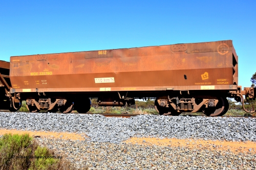 240328 2888
WOE type iron ore waggon WOE 33576 is one of a batch of one hundred and twenty eight built by United Group Rail WA between August 2008 and March 2009 with serial number 950211-116 and fleet number 9072, in Mineral Resources traffic 5040 empty Mount Walton iron ore train. March 28, 2024.
Keywords: WOE-type;WOE33576;United-Group-Rail-WA;950211-116;