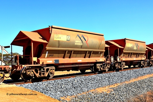 240328 3023
Loaded Koolyanobbing iron ore train 5041 with Mineral Resources Ltd MHPY type iron ore waggons MHPY 00285 and MHPY 00286 built by CSR Yangtze Co China with serial numbers 2014 / 382-285 and 2014 / 382-286 in 2014 as a batch of 382 pairs, these bottom discharge hopper waggons are operated in 'married' pairs. March 28, 2024.
Keywords: MHPY-type;MHPY00285;2014/382-285;MHPY00286;2014/382-286;CSR-Yangtze-Rolling-Stock-Co-China;