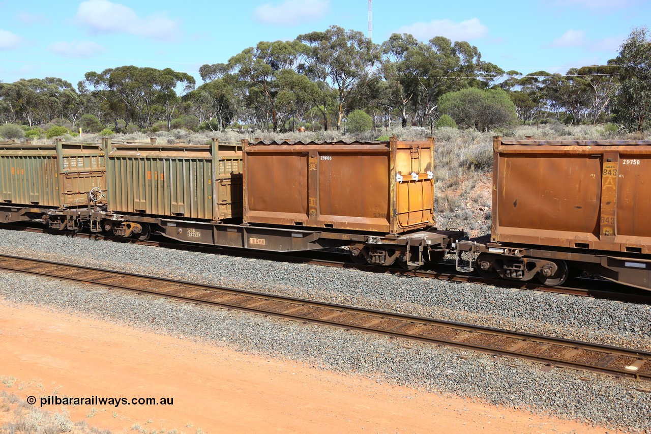 161112 2993
West Kalgoorlie, loaded Malcolm sulphur train 6029, AQNY type waggon AQNY 32209 one of sixty two waggons built by Goninan WA in 1998 as WQN type for Murrin Murrin container traffic with original style sulphur container S20M G818 and Bis Industries roll-top 55UA type container SBIU 200617.
Keywords: AQNY-type;AQNY32209;Goninan-WA;WQN-type;