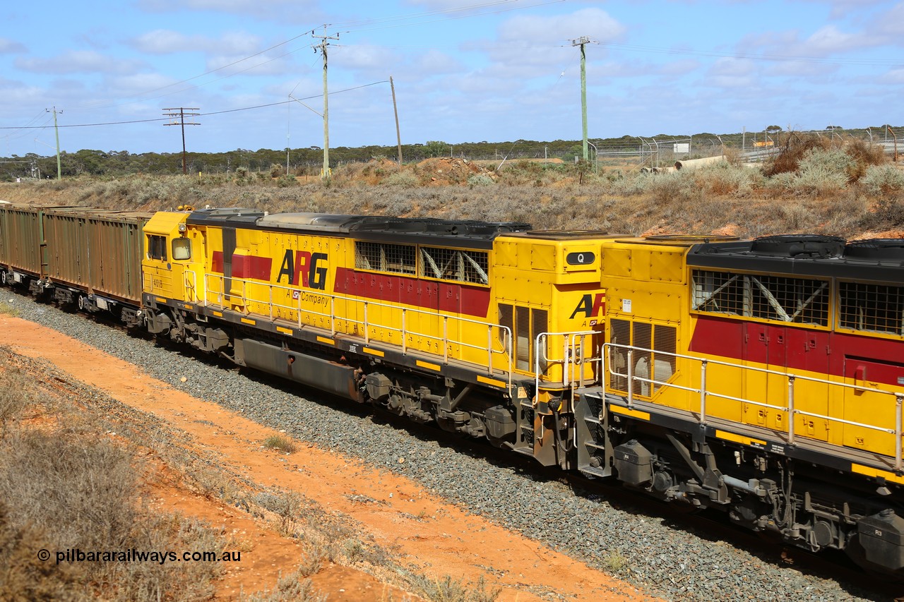 161112 3024
West Kalgoorlie, loaded sulphur train 6029 Malcolm bound behind Clyde Engineering EMD model GT46C Q class units Q 4018 (originally Q 318) serial 98-1471.
Keywords: Q-class;Q4018;Clyde-Engineering-Forrestfield-WA;EMD;GT46C;98-1471;Q318;