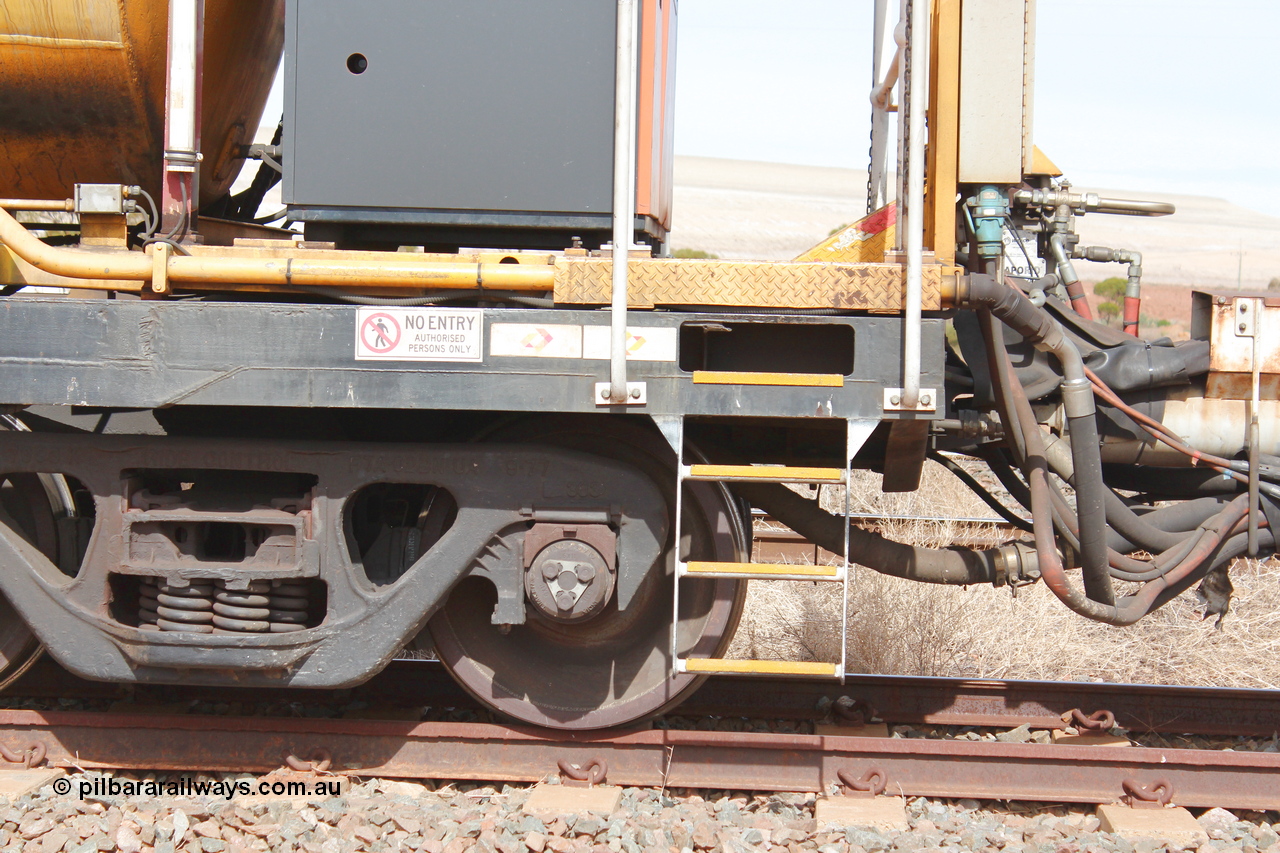 160409 IMG 7070
Parkeston, Aurizon rail grinder MMY type MMY 034, built in the USA by Loram as RG331 ~2004, imported into Australia by Queensland Rail, now Aurizon, in April 2009, detail picture. Peter Donaghy image.
Keywords: Peter-D-Image;MMY-type;MMY034;Loram-USA;RG331;rail-grinder;detail-image;