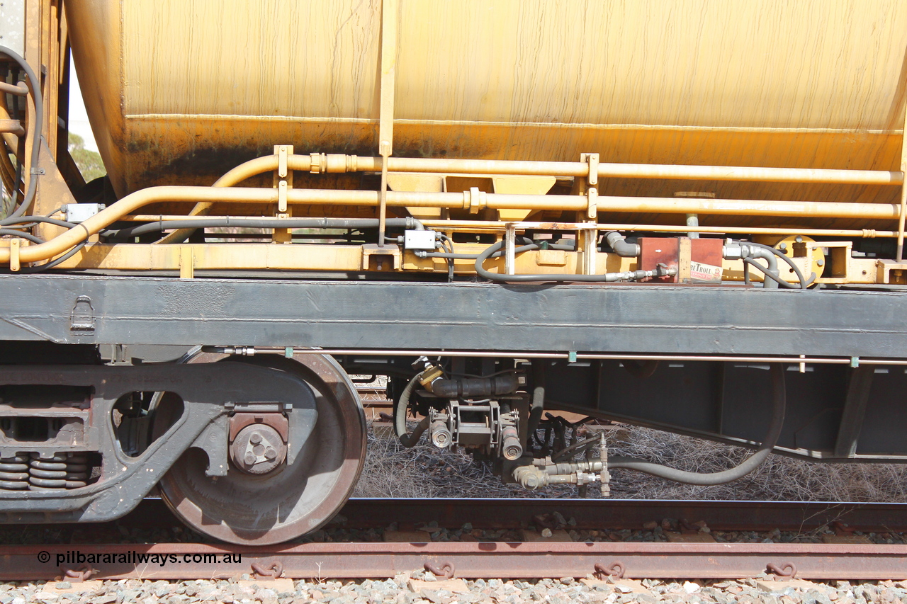 160409 IMG 7079
Parkeston, Aurizon rail grinder MMY type MMY 034, built in the USA by Loram as RG331 ~2004, imported into Australia by Queensland Rail, now Aurizon, in April 2009, detail picture. Peter Donaghy image.
Keywords: Peter-D-Image;MMY-type;MMY034;Loram-USA;RG331;rail-grinder;detail-image;