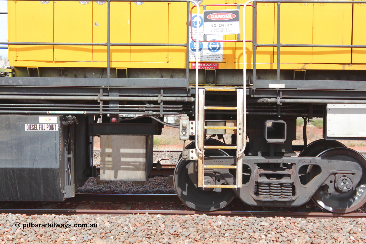 160409 IMG 7105
Parkeston, Aurizon rail grinder MMY type MMY 034, built in the USA by Loram as RG331 ~2004, imported into Australia by Queensland Rail, now Aurizon, in April 2009, detail picture. Peter Donaghy image.
Keywords: Peter-D-Image;MMY-type;MMY034;Loram-USA;RG331;rail-grinder;detail-image;