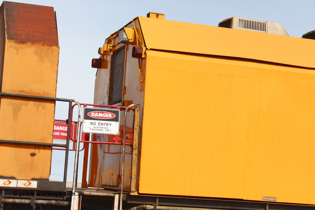 160409 IMG 7118
Parkeston, Aurizon rail grinder MMY type MMY 034, built in the USA by Loram as RG331 ~2004, imported into Australia by Queensland Rail, now Aurizon, in April 2009, detail picture. Peter Donaghy image.
Keywords: Peter-D-Image;MMY-type;MMY034;Loram-USA;RG331;rail-grinder;detail-image;