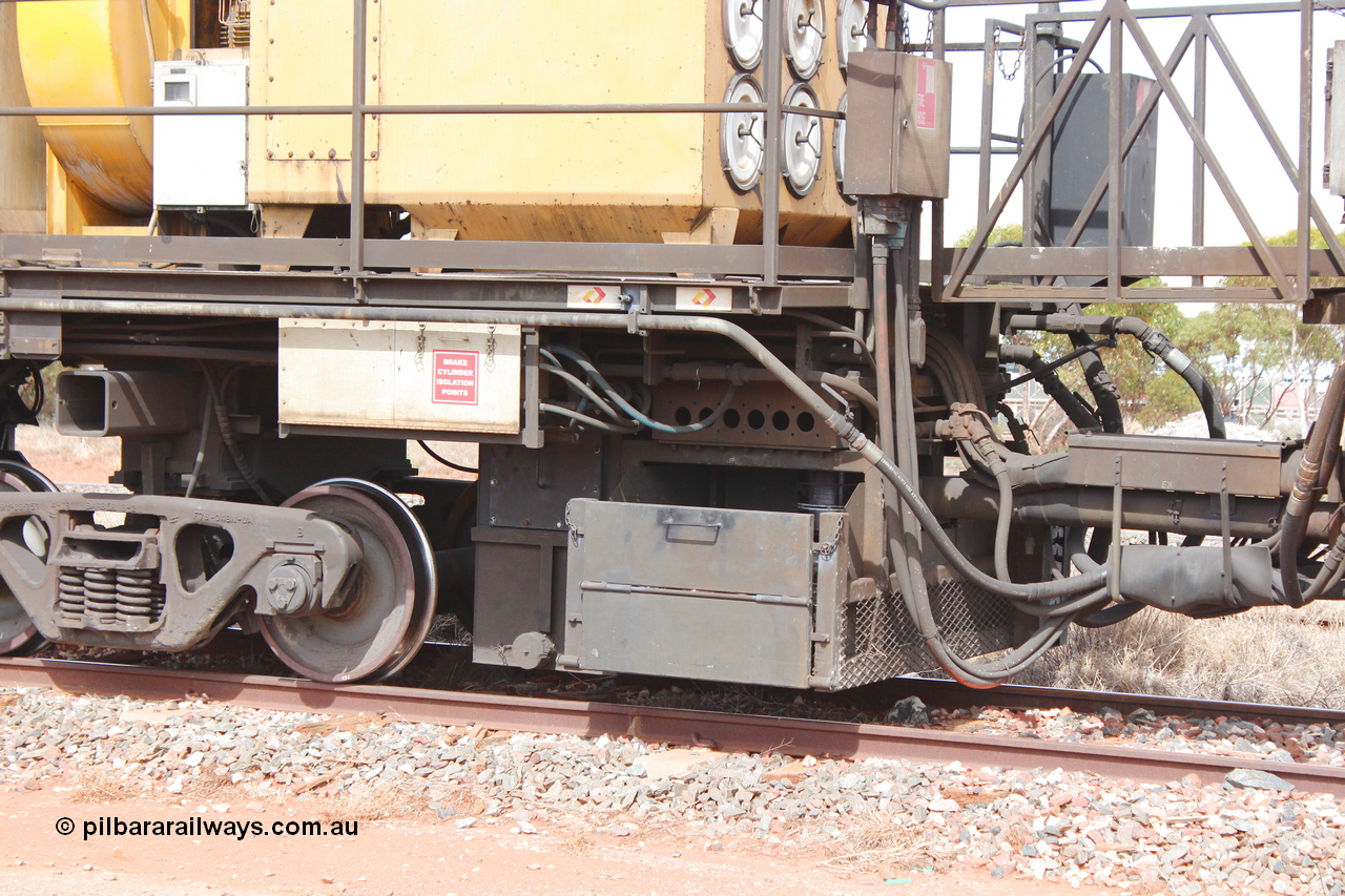 160409 IMG 7148
Parkeston, Aurizon rail grinder MMY type MMY 034, built in the USA by Loram as RG331 ~2004, imported into Australia by Queensland Rail, now Aurizon, in April 2009, detail picture. Peter Donaghy image.
Keywords: Peter-D-Image;MMY-type;MMY034;Loram-USA;RG331;rail-grinder;detail-image;