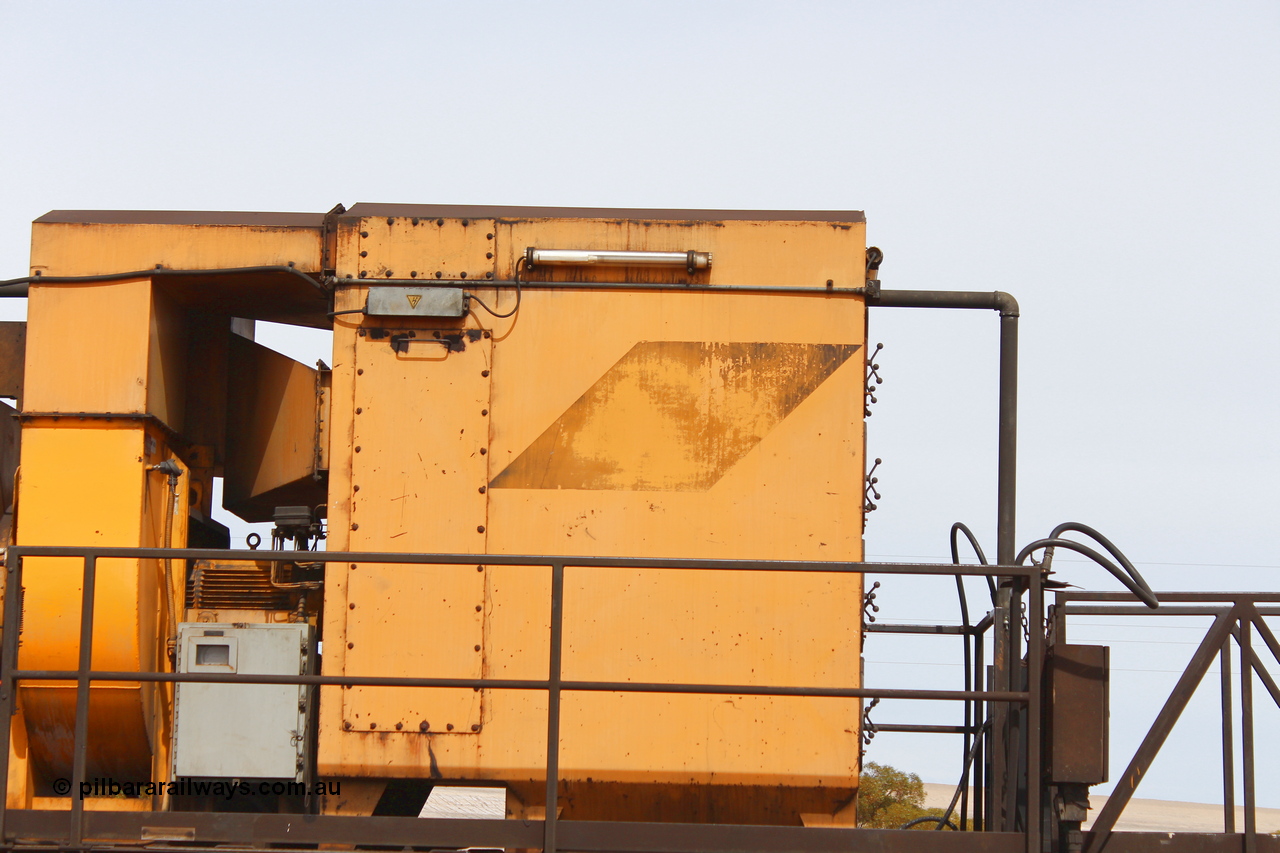 160409 IMG 7151
Parkeston, Aurizon rail grinder MMY type MMY 034, built in the USA by Loram as RG331 ~2004, imported into Australia by Queensland Rail, now Aurizon, in April 2009, detail picture. Peter Donaghy image.
Keywords: Peter-D-Image;MMY-type;MMY034;Loram-USA;RG331;rail-grinder;detail-image;