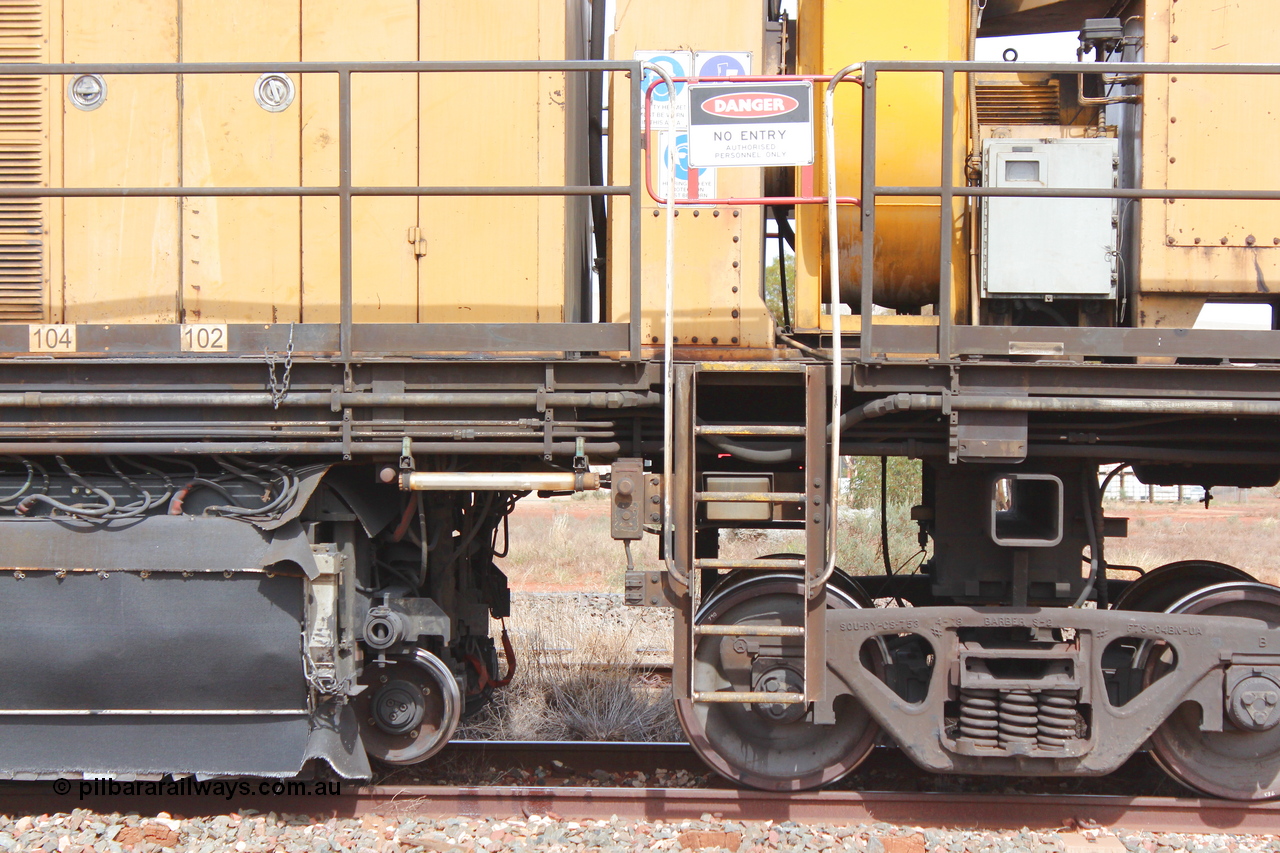 160409 IMG 7152
Parkeston, Aurizon rail grinder MMY type MMY 034, built in the USA by Loram as RG331 ~2004, imported into Australia by Queensland Rail, now Aurizon, in April 2009, detail picture. Peter Donaghy image.
Keywords: Peter-D-Image;MMY-type;MMY034;Loram-USA;RG331;rail-grinder;detail-image;