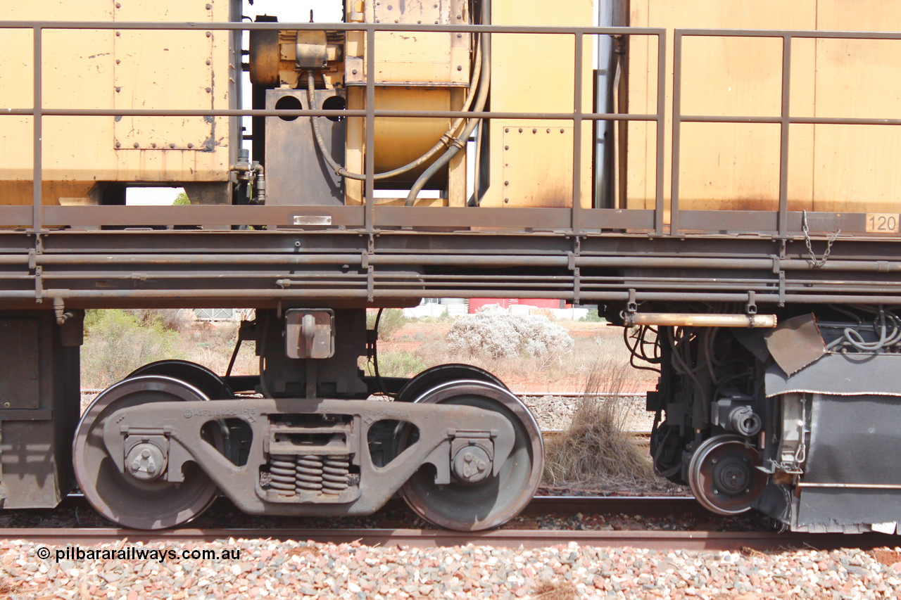 160409 IMG 7160
Parkeston, Aurizon rail grinder MMY type MMY 034, built in the USA by Loram as RG331 ~2004, imported into Australia by Queensland Rail, now Aurizon, in April 2009, detail picture. Peter Donaghy image.
Keywords: Peter-D-Image;MMY-type;MMY034;Loram-USA;RG331;rail-grinder;detail-image;