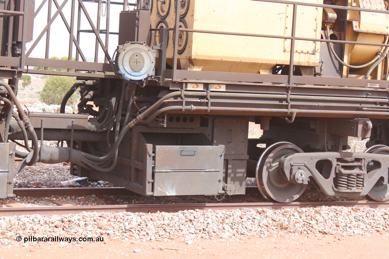 160409 IMG 7168
Parkeston, Aurizon rail grinder MMY type MMY 034, built in the USA by Loram as RG331 ~2004, imported into Australia by Queensland Rail, now Aurizon, in April 2009, detail picture. Peter Donaghy image.
Keywords: Peter-D-Image;MMY-type;MMY034;Loram-USA;RG331;rail-grinder;detail-image;