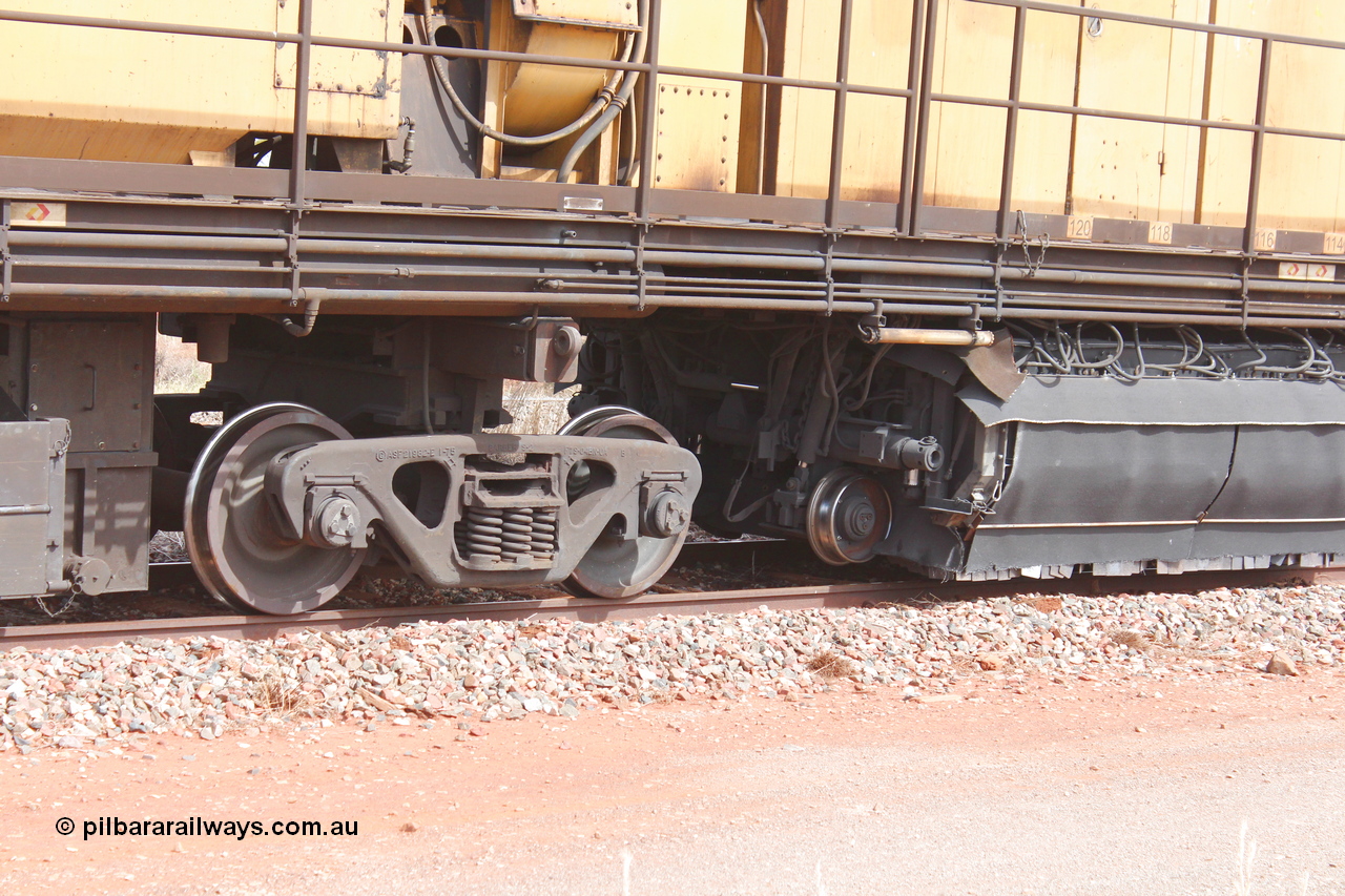 160409 IMG 7170
Parkeston, Aurizon rail grinder MMY type MMY 034, built in the USA by Loram as RG331 ~2004, imported into Australia by Queensland Rail, now Aurizon, in April 2009, detail picture. Peter Donaghy image.
Keywords: Peter-D-Image;MMY-type;MMY034;Loram-USA;RG331;rail-grinder;detail-image;