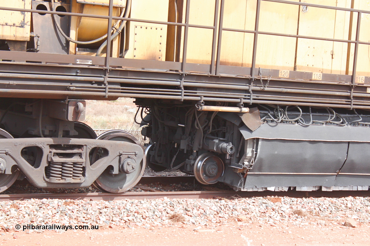 160409 IMG 7171
Parkeston, Aurizon rail grinder MMY type MMY 034, built in the USA by Loram as RG331 ~2004, imported into Australia by Queensland Rail, now Aurizon, in April 2009, detail picture. Peter Donaghy image.
Keywords: Peter-D-Image;MMY-type;MMY034;Loram-USA;RG331;rail-grinder;detail-image;