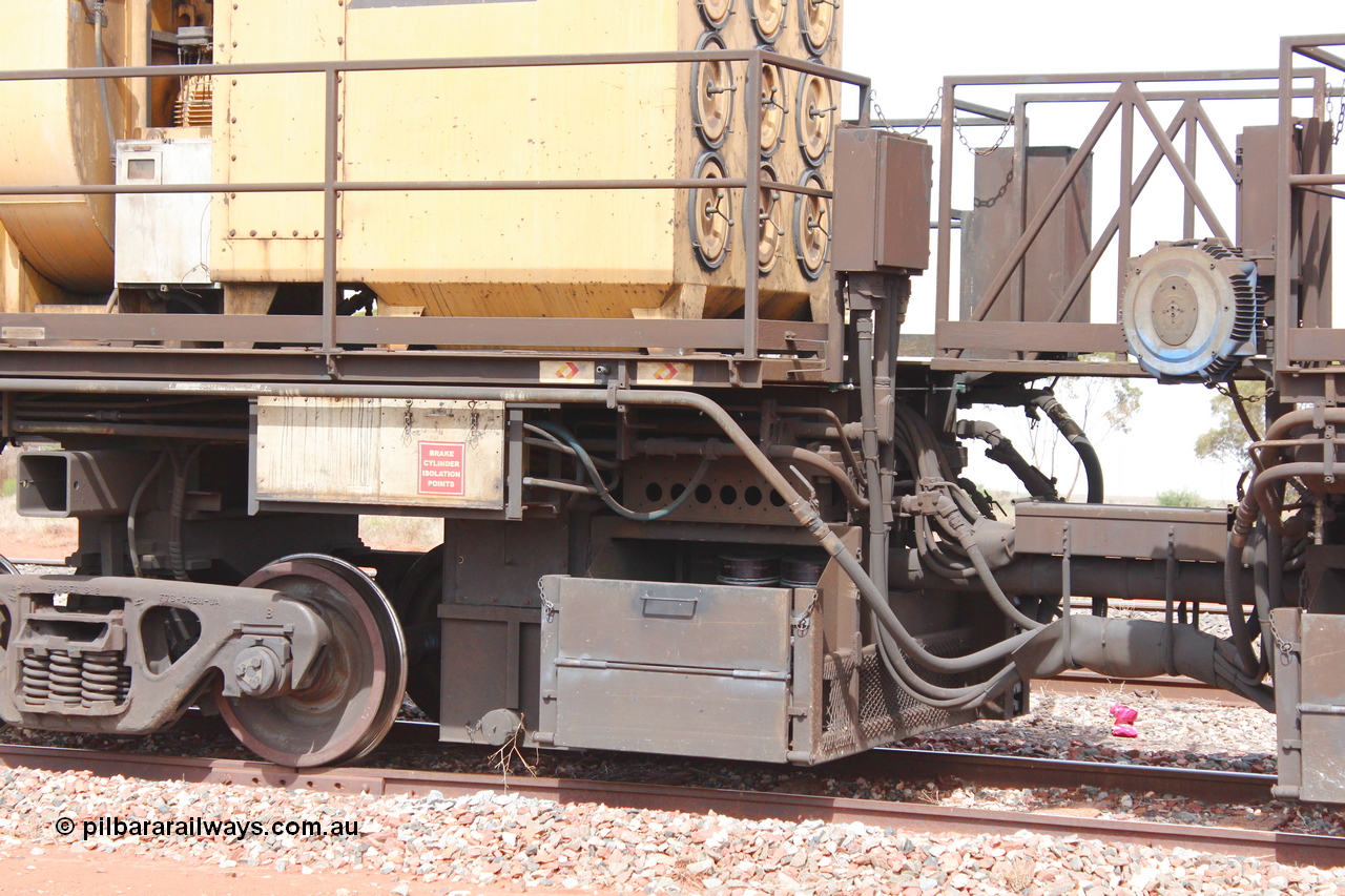 160409 IMG 7173
Parkeston, Aurizon rail grinder MMY type MMY 034, built in the USA by Loram as RG331 ~2004, imported into Australia by Queensland Rail, now Aurizon, in April 2009, detail picture. Peter Donaghy image.
Keywords: Peter-D-Image;MMY-type;MMY034;Loram-USA;RG331;rail-grinder;detail-image;