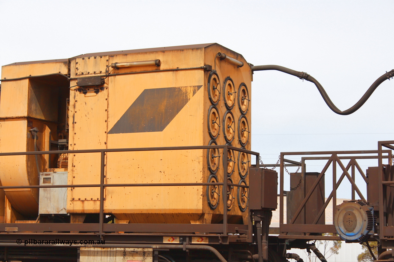 160409 IMG 7174
Parkeston, Aurizon rail grinder MMY type MMY 034, built in the USA by Loram as RG331 ~2004, imported into Australia by Queensland Rail, now Aurizon, in April 2009, detail picture. Peter Donaghy image.
Keywords: Peter-D-Image;MMY-type;MMY034;Loram-USA;RG331;rail-grinder;detail-image;