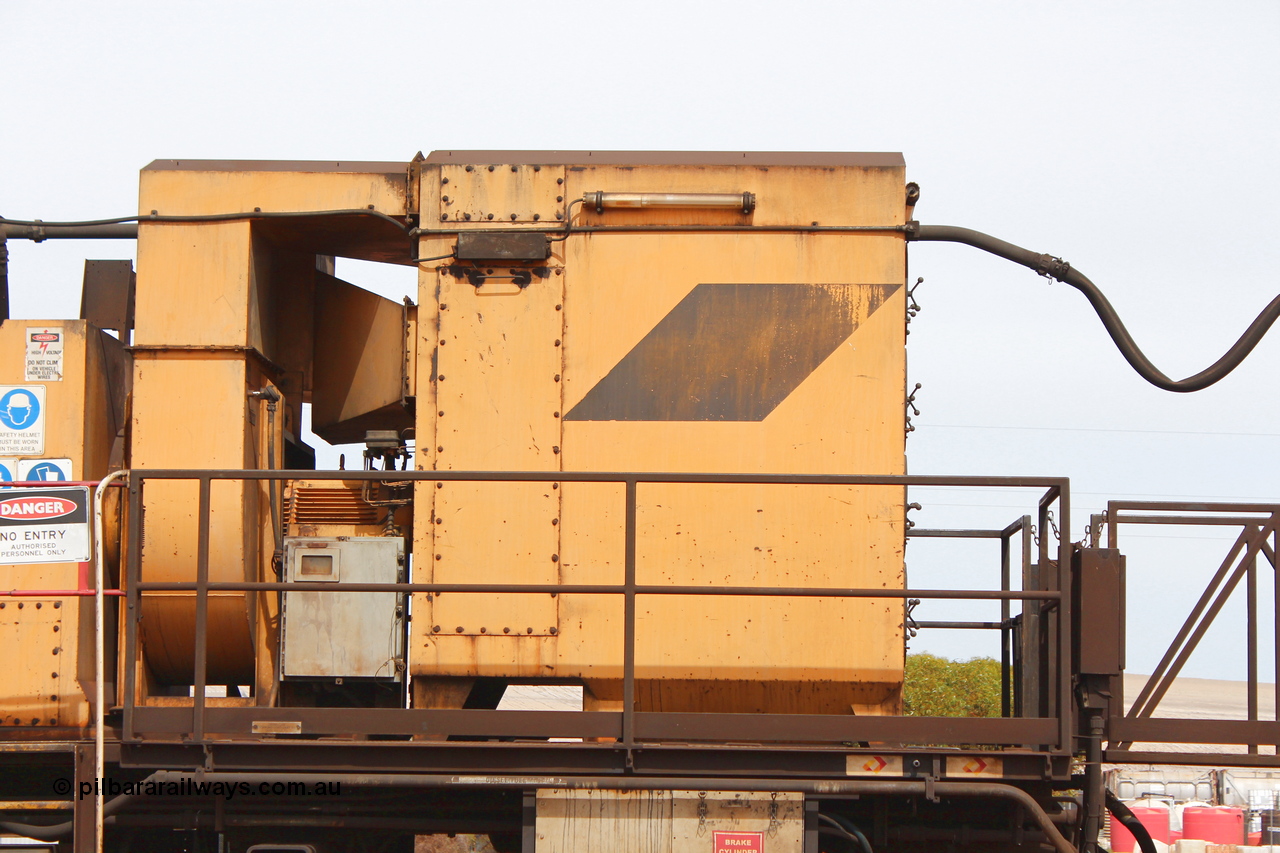 160409 IMG 7176
Parkeston, Aurizon rail grinder MMY type MMY 034, built in the USA by Loram as RG331 ~2004, imported into Australia by Queensland Rail, now Aurizon, in April 2009, detail picture. Peter Donaghy image.
Keywords: Peter-D-Image;MMY-type;MMY034;Loram-USA;RG331;rail-grinder;detail-image;