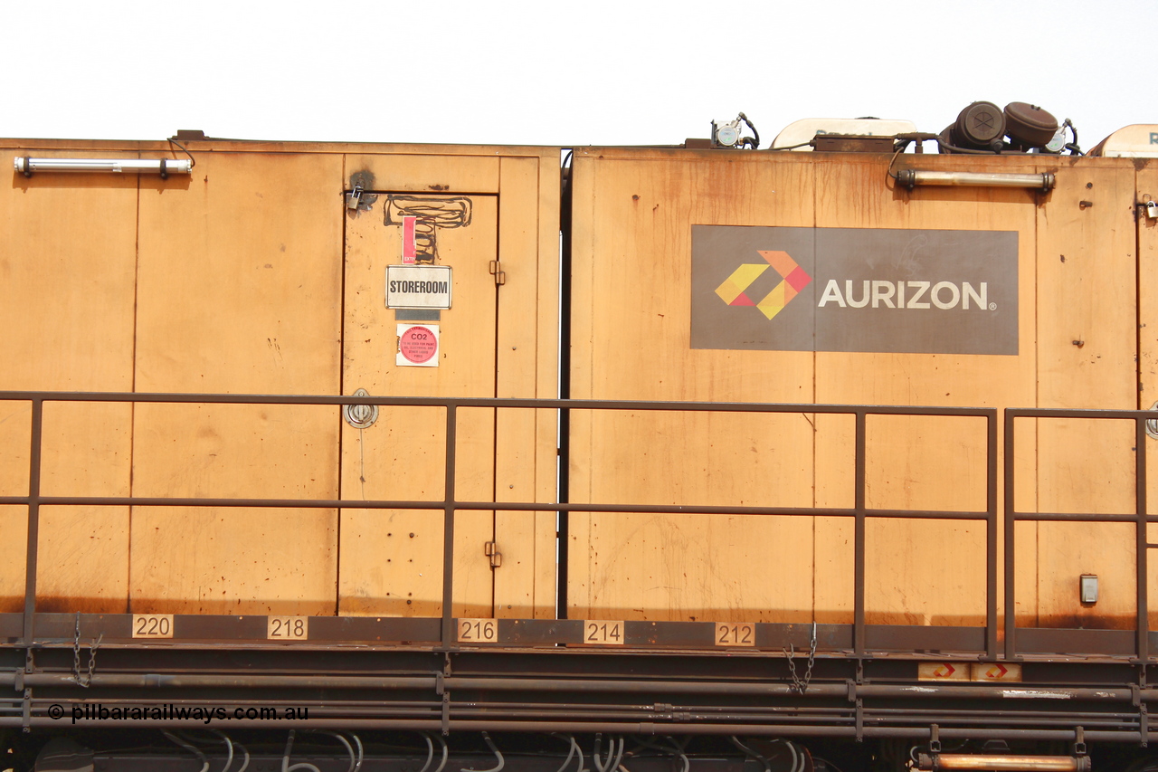 160409 IMG 7182
Parkeston, Aurizon rail grinder MMY type MMY 034, built in the USA by Loram as RG331 ~2004, imported into Australia by Queensland Rail, now Aurizon, in April 2009, detail picture. Peter Donaghy image.
Keywords: Peter-D-Image;MMY-type;MMY034;Loram-USA;RG331;rail-grinder;detail-image;