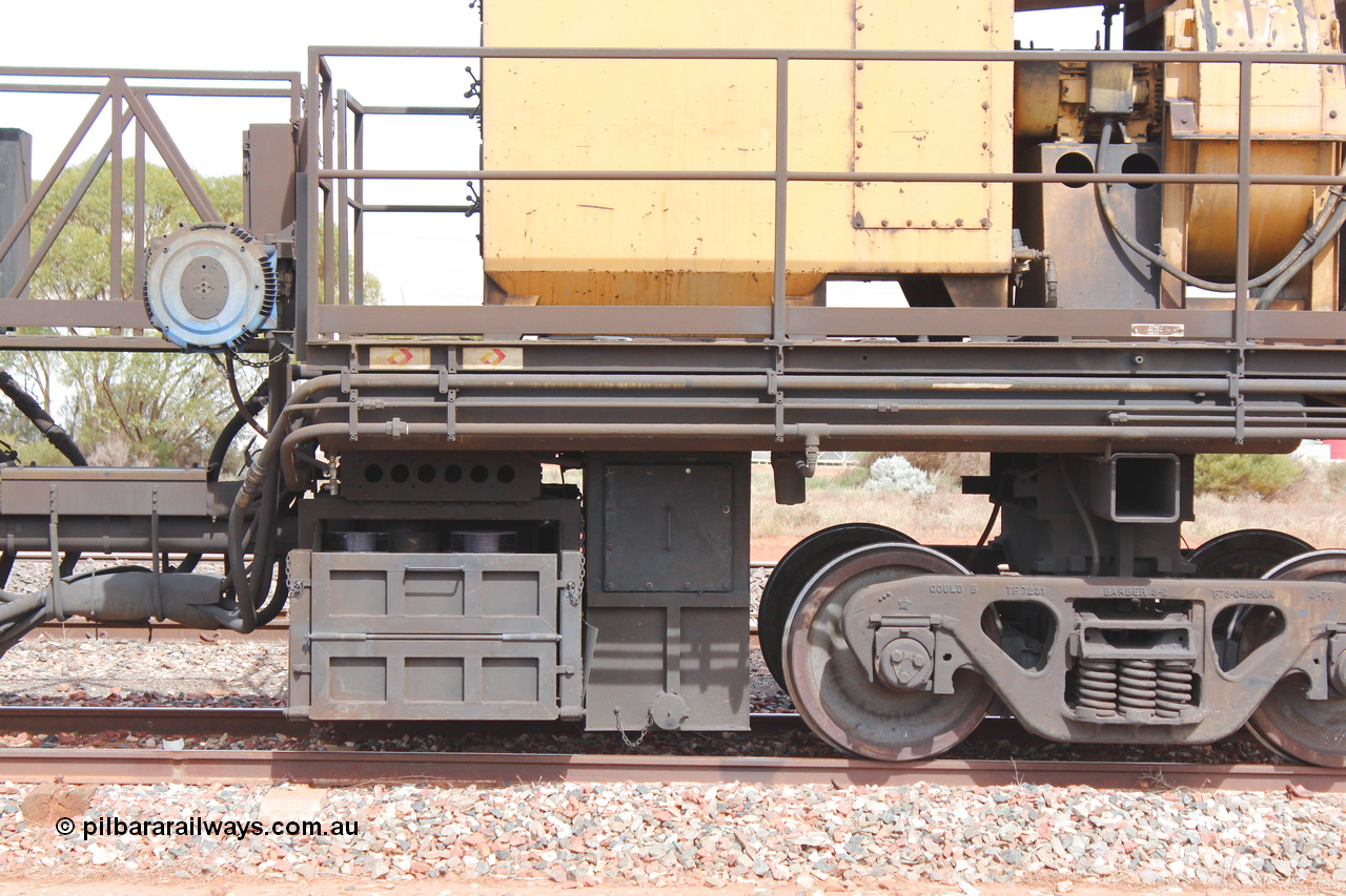 160409 IMG 7185
Parkeston, Aurizon rail grinder MMY type MMY 034, built in the USA by Loram as RG331 ~2004, imported into Australia by Queensland Rail, now Aurizon, in April 2009, detail picture. Peter Donaghy image.
Keywords: Peter-D-Image;MMY-type;MMY034;Loram-USA;RG331;rail-grinder;detail-image;