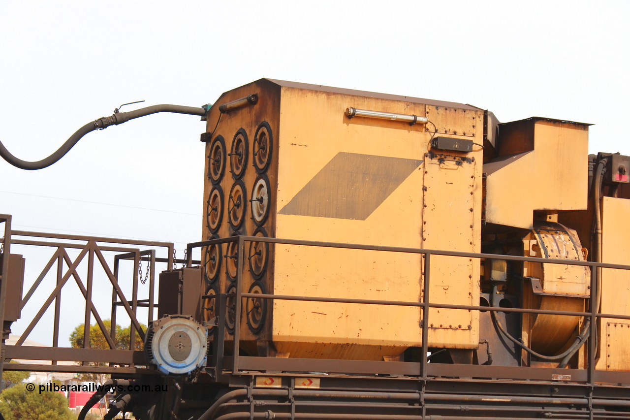 160409 IMG 7189
Parkeston, Aurizon rail grinder MMY type MMY 034, built in the USA by Loram as RG331 ~2004, imported into Australia by Queensland Rail, now Aurizon, in April 2009, detail picture. Peter Donaghy image.
Keywords: Peter-D-Image;MMY-type;MMY034;Loram-USA;RG331;rail-grinder;detail-image;