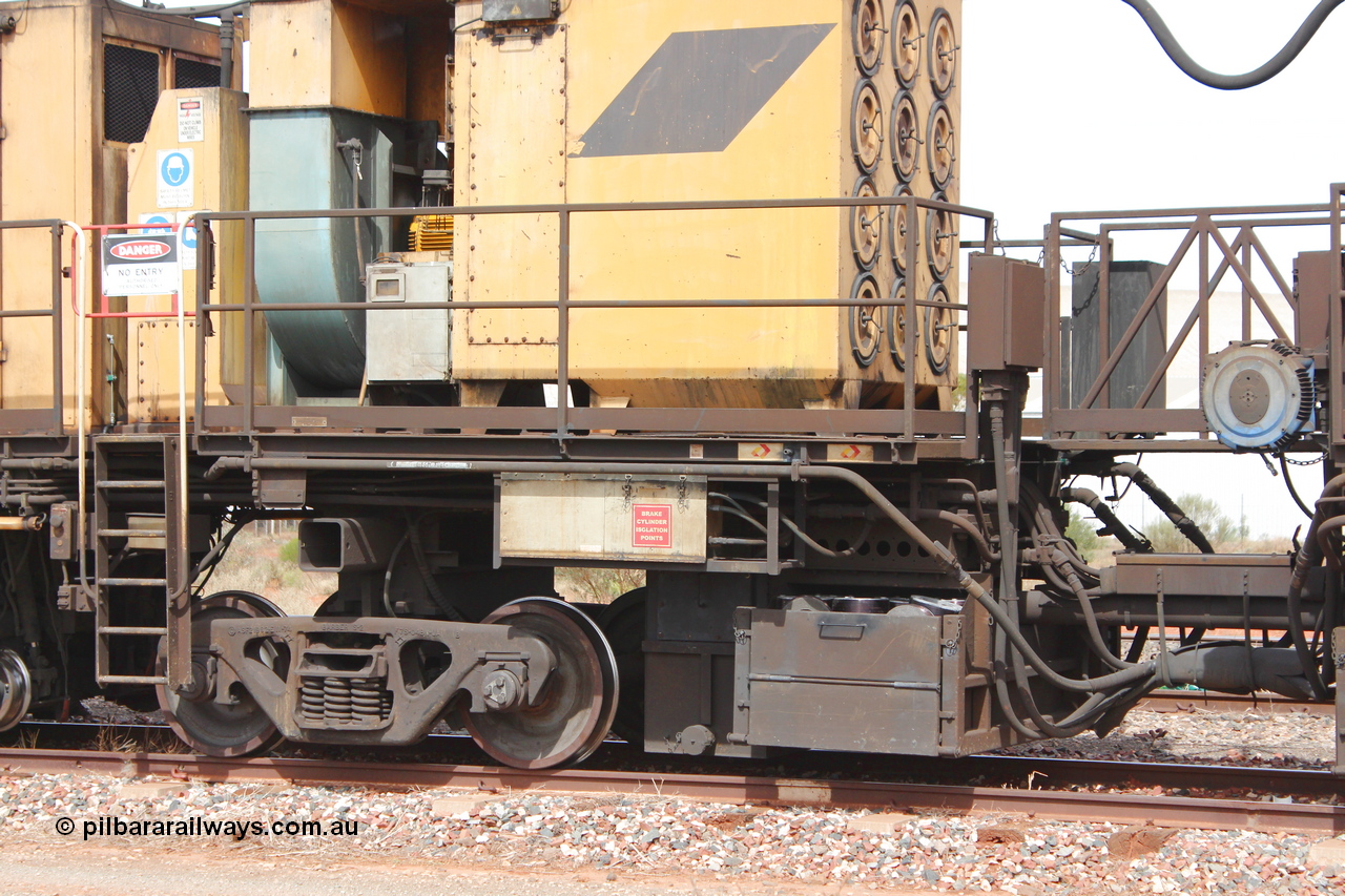 160409 IMG 7190
Parkeston, Aurizon rail grinder MMY type MMY 034, built in the USA by Loram as RG331 ~2004, imported into Australia by Queensland Rail, now Aurizon, in April 2009, detail picture. Peter Donaghy image.
Keywords: Peter-D-Image;MMY-type;MMY034;Loram-USA;RG331;rail-grinder;detail-image;