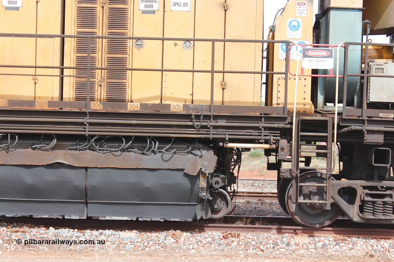 160409 IMG 7194
Parkeston, Aurizon rail grinder MMY type MMY 034, built in the USA by Loram as RG331 ~2004, imported into Australia by Queensland Rail, now Aurizon, in April 2009, detail picture. Peter Donaghy image.
Keywords: Peter-D-Image;MMY-type;MMY034;Loram-USA;RG331;rail-grinder;detail-image;