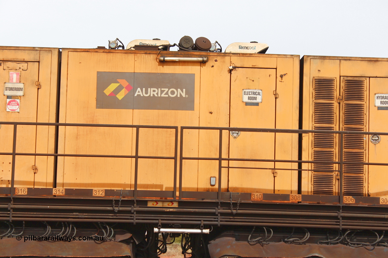 160409 IMG 7197
Parkeston, Aurizon rail grinder MMY type MMY 034, built in the USA by Loram as RG331 ~2004, imported into Australia by Queensland Rail, now Aurizon, in April 2009, detail picture. Peter Donaghy image.
Keywords: Peter-D-Image;MMY-type;MMY034;Loram-USA;RG331;rail-grinder;detail-image;