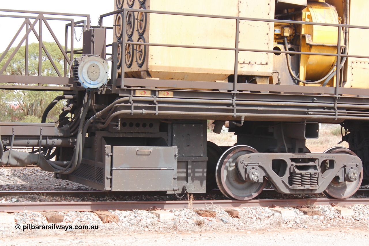 160409 IMG 7202
Parkeston, Aurizon rail grinder MMY type MMY 034, built in the USA by Loram as RG331 ~2004, imported into Australia by Queensland Rail, now Aurizon, in April 2009, detail picture. Peter Donaghy image.
Keywords: Peter-D-Image;MMY-type;MMY034;Loram-USA;RG331;rail-grinder;detail-image;