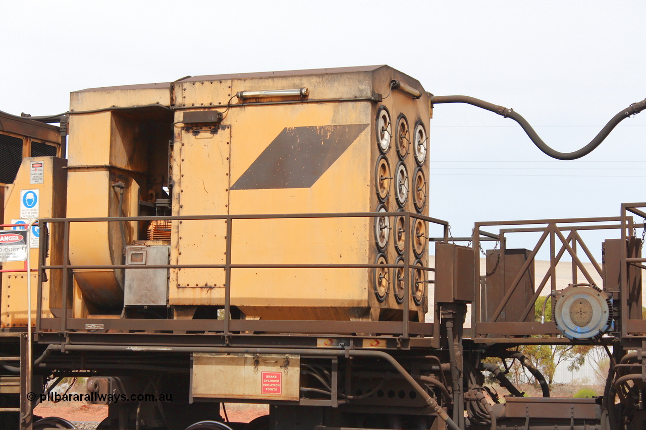 160409 IMG 7206
Parkeston, Aurizon rail grinder MMY type MMY 034, built in the USA by Loram as RG331 ~2004, imported into Australia by Queensland Rail, now Aurizon, in April 2009, detail picture. Peter Donaghy image.
Keywords: Peter-D-Image;MMY-type;MMY034;Loram-USA;RG331;rail-grinder;detail-image;