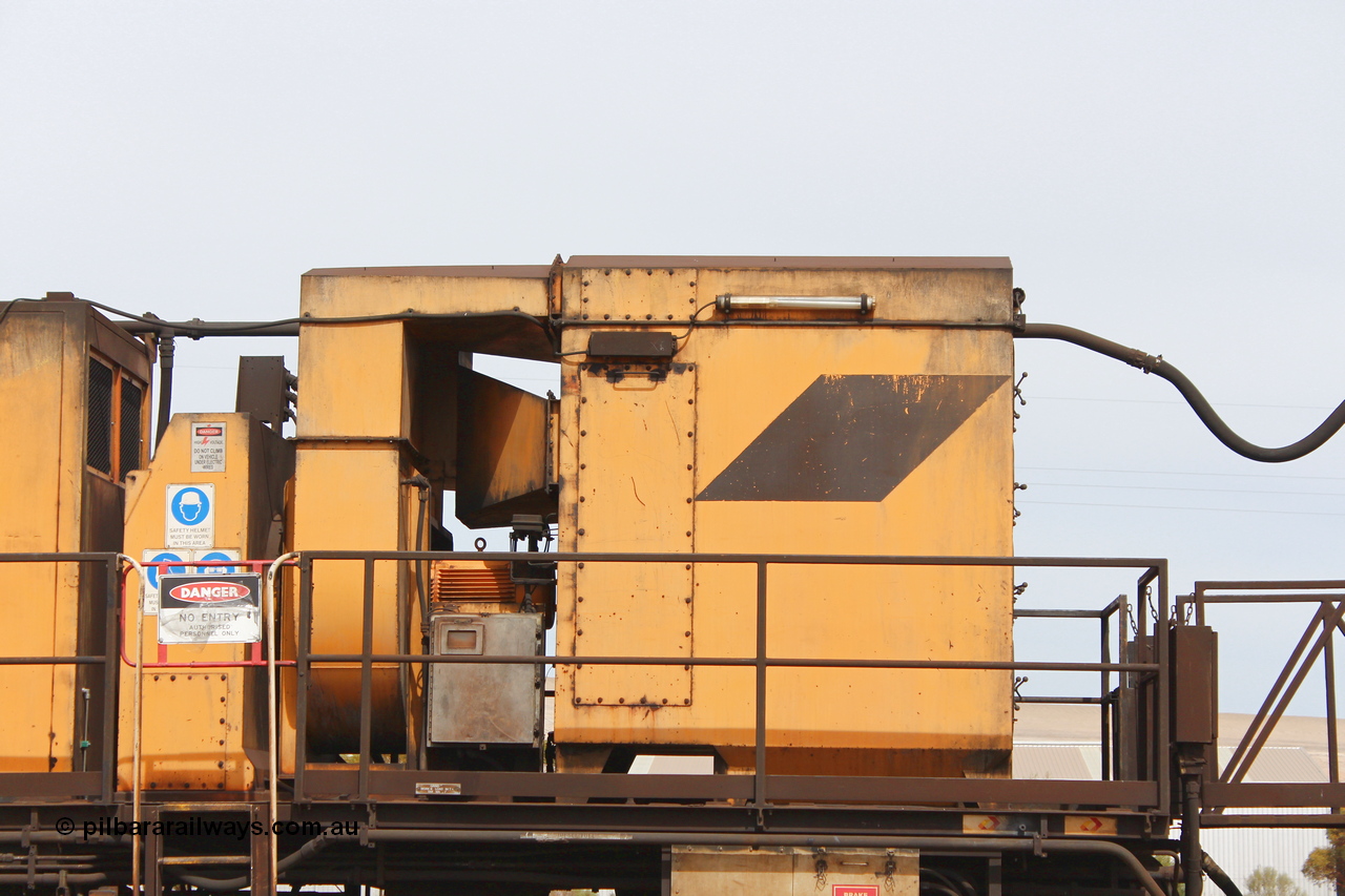 160409 IMG 7208
Parkeston, Aurizon rail grinder MMY type MMY 034, built in the USA by Loram as RG331 ~2004, imported into Australia by Queensland Rail, now Aurizon, in April 2009, detail picture. Peter Donaghy image.
Keywords: Peter-D-Image;MMY-type;MMY034;Loram-USA;RG331;rail-grinder;detail-image;