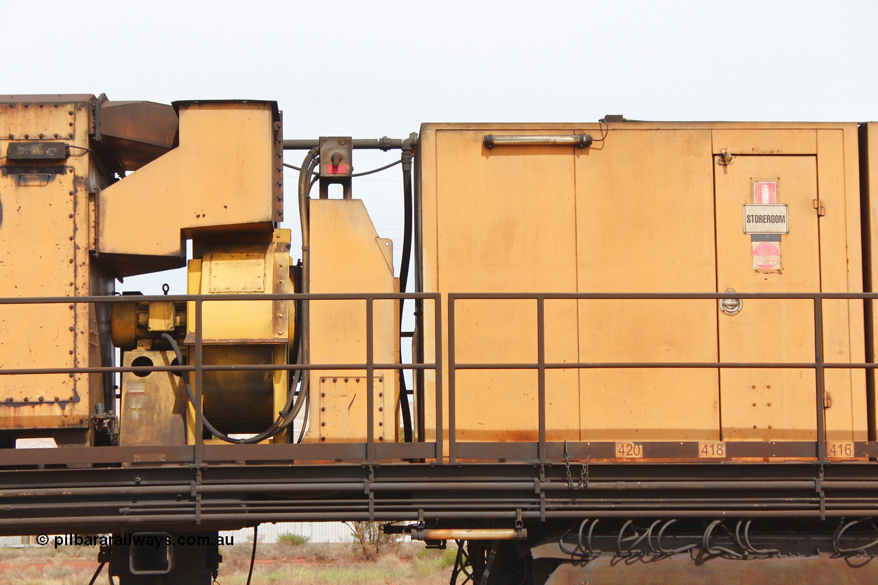 160409 IMG 7214
Parkeston, Aurizon rail grinder MMY type MMY 034, built in the USA by Loram as RG331 ~2004, imported into Australia by Queensland Rail, now Aurizon, in April 2009, detail picture. Peter Donaghy image.
Keywords: Peter-D-Image;MMY-type;MMY034;Loram-USA;RG331;rail-grinder;detail-image;