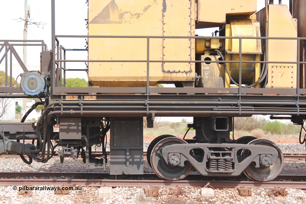 160409 IMG 7215
Parkeston, Aurizon rail grinder MMY type MMY 034, built in the USA by Loram as RG331 ~2004, imported into Australia by Queensland Rail, now Aurizon, in April 2009, detail picture. Peter Donaghy image.
Keywords: Peter-D-Image;MMY-type;MMY034;Loram-USA;RG331;rail-grinder;detail-image;