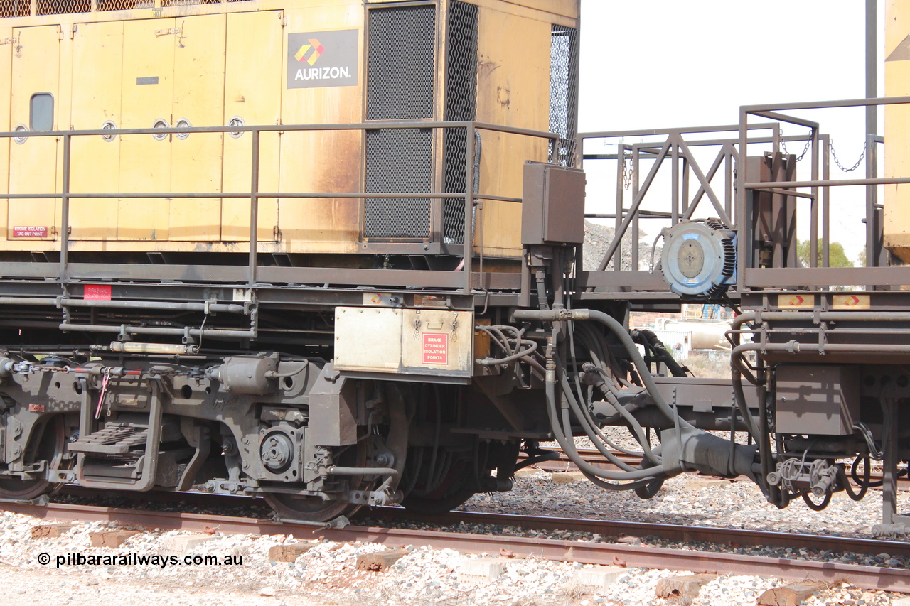 160409 IMG 7219
Parkeston, Aurizon rail grinder MMY type MMY 034, built in the USA by Loram as RG331 ~2004, imported into Australia by Queensland Rail, now Aurizon, in April 2009, detail picture. Peter Donaghy image.
Keywords: Peter-D-Image;MMY-type;MMY034;Loram-USA;RG331;rail-grinder;detail-image;