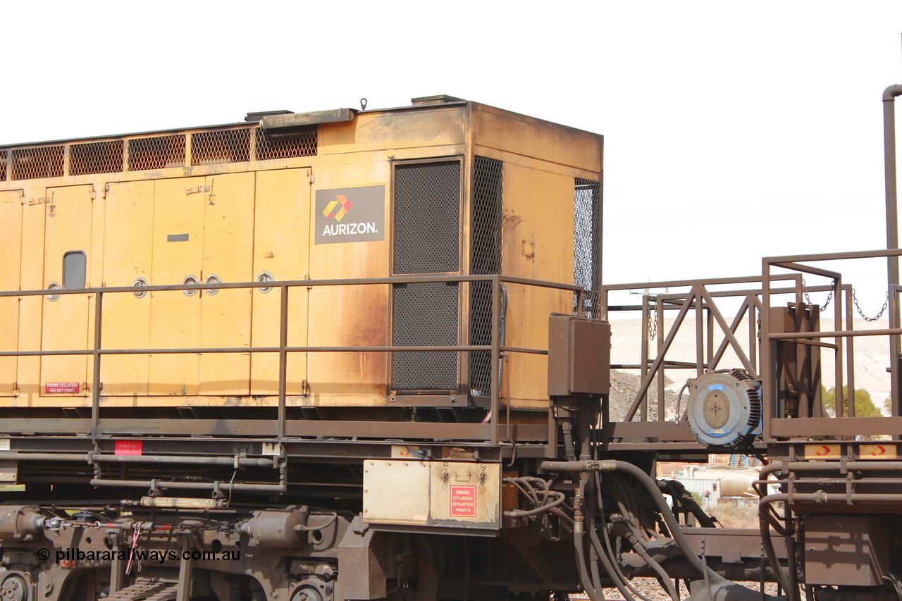 160409 IMG 7221
Parkeston, Aurizon rail grinder MMY type MMY 034, built in the USA by Loram as RG331 ~2004, imported into Australia by Queensland Rail, now Aurizon, in April 2009, detail picture. Peter Donaghy image.
Keywords: Peter-D-Image;MMY-type;MMY034;Loram-USA;RG331;rail-grinder;detail-image;