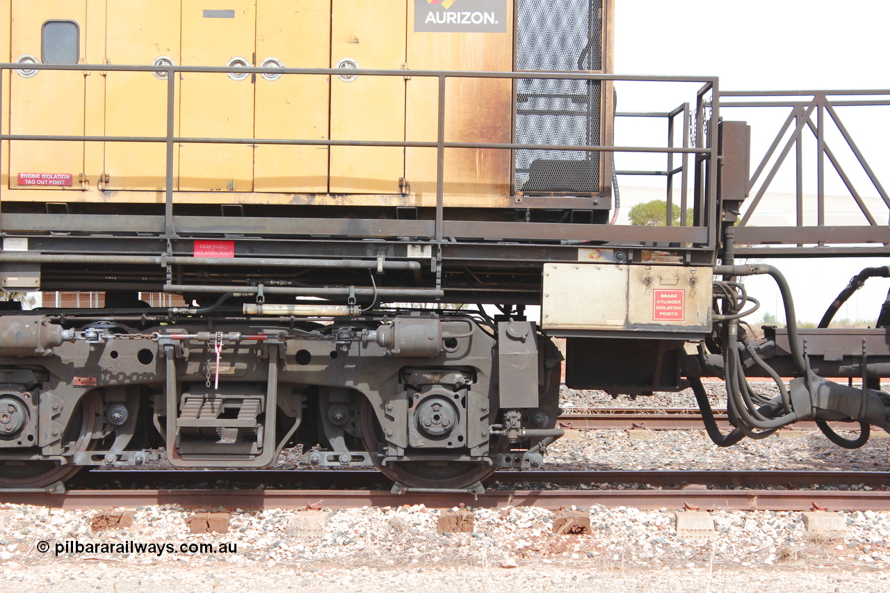 160409 IMG 7222
Parkeston, Aurizon rail grinder MMY type MMY 034, built in the USA by Loram as RG331 ~2004, imported into Australia by Queensland Rail, now Aurizon, in April 2009, detail picture. Peter Donaghy image.
Keywords: Peter-D-Image;MMY-type;MMY034;Loram-USA;RG331;rail-grinder;detail-image;