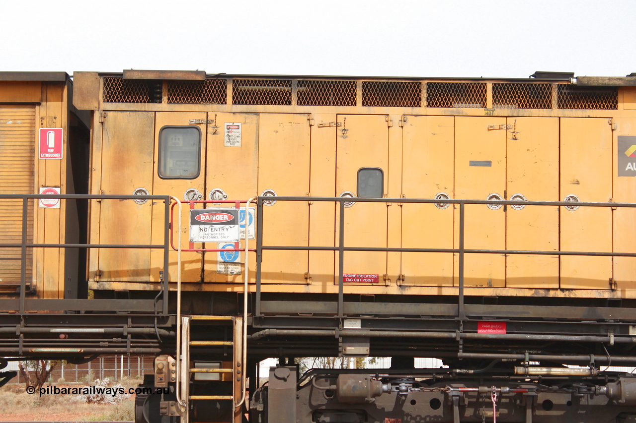 160409 IMG 7225
Parkeston, Aurizon rail grinder MMY type MMY 034, built in the USA by Loram as RG331 ~2004, imported into Australia by Queensland Rail, now Aurizon, in April 2009, detail picture. Peter Donaghy image.
Keywords: Peter-D-Image;MMY-type;MMY034;Loram-USA;RG331;rail-grinder;detail-image;