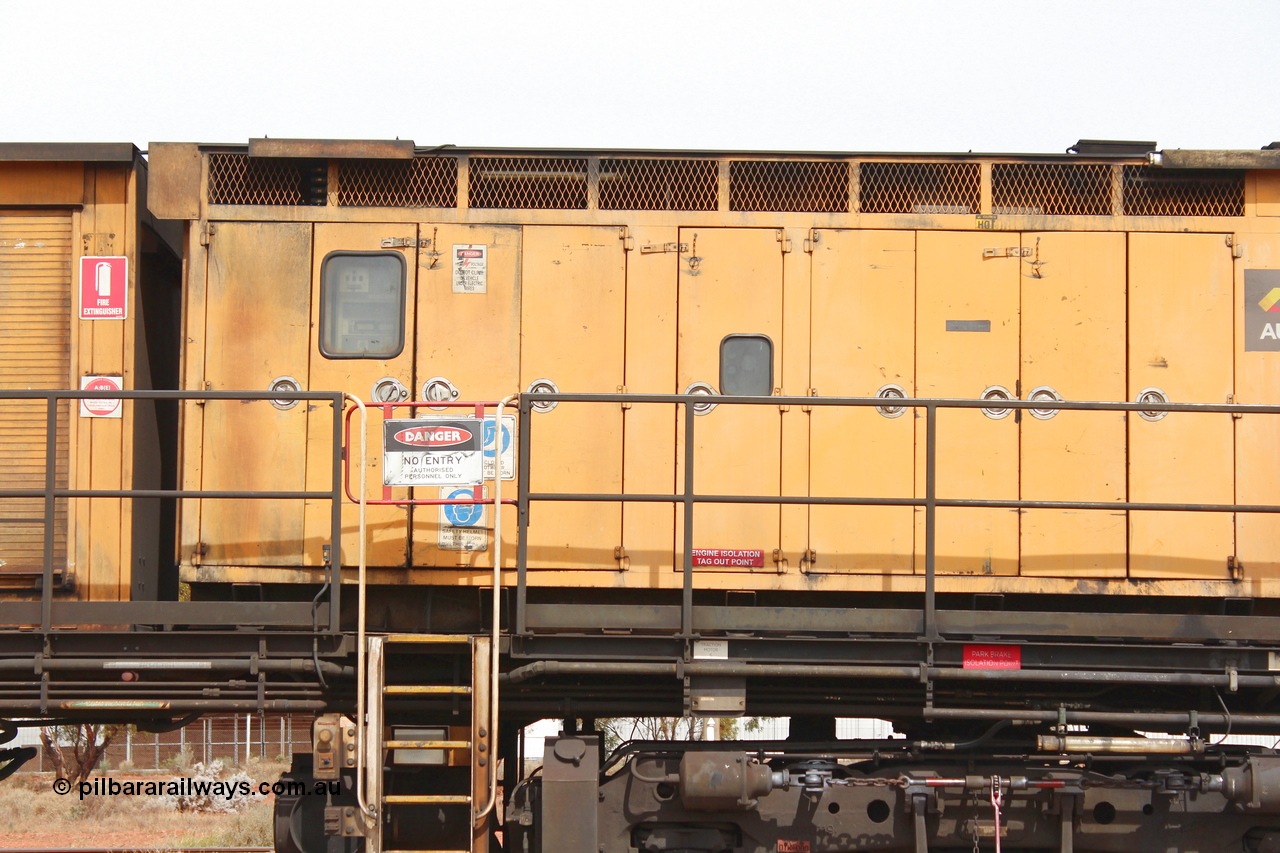 160409 IMG 7226
Parkeston, Aurizon rail grinder MMY type MMY 034, built in the USA by Loram as RG331 ~2004, imported into Australia by Queensland Rail, now Aurizon, in April 2009, detail picture. Peter Donaghy image.
Keywords: Peter-D-Image;MMY-type;MMY034;Loram-USA;RG331;rail-grinder;detail-image;