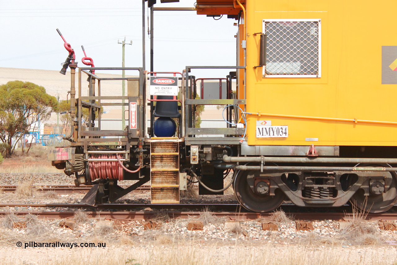 160409 IMG 7246
Parkeston, Aurizon rail grinder MMY type MMY 034, built in the USA by Loram as RG331 ~2004, imported into Australia by Queensland Rail, now Aurizon, in April 2009, detail picture. Peter Donaghy image.
Keywords: Peter-D-Image;MMY-type;MMY034;Loram-USA;RG331;rail-grinder;detail-image;