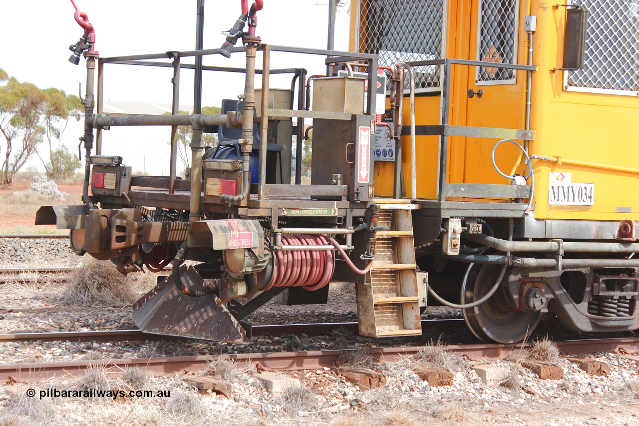 160409 IMG 7248
Parkeston, Aurizon rail grinder MMY type MMY 034, built in the USA by Loram as RG331 ~2004, imported into Australia by Queensland Rail, now Aurizon, in April 2009, detail picture. Peter Donaghy image.
Keywords: Peter-D-Image;MMY-type;MMY034;Loram-USA;RG331;rail-grinder;detail-image;