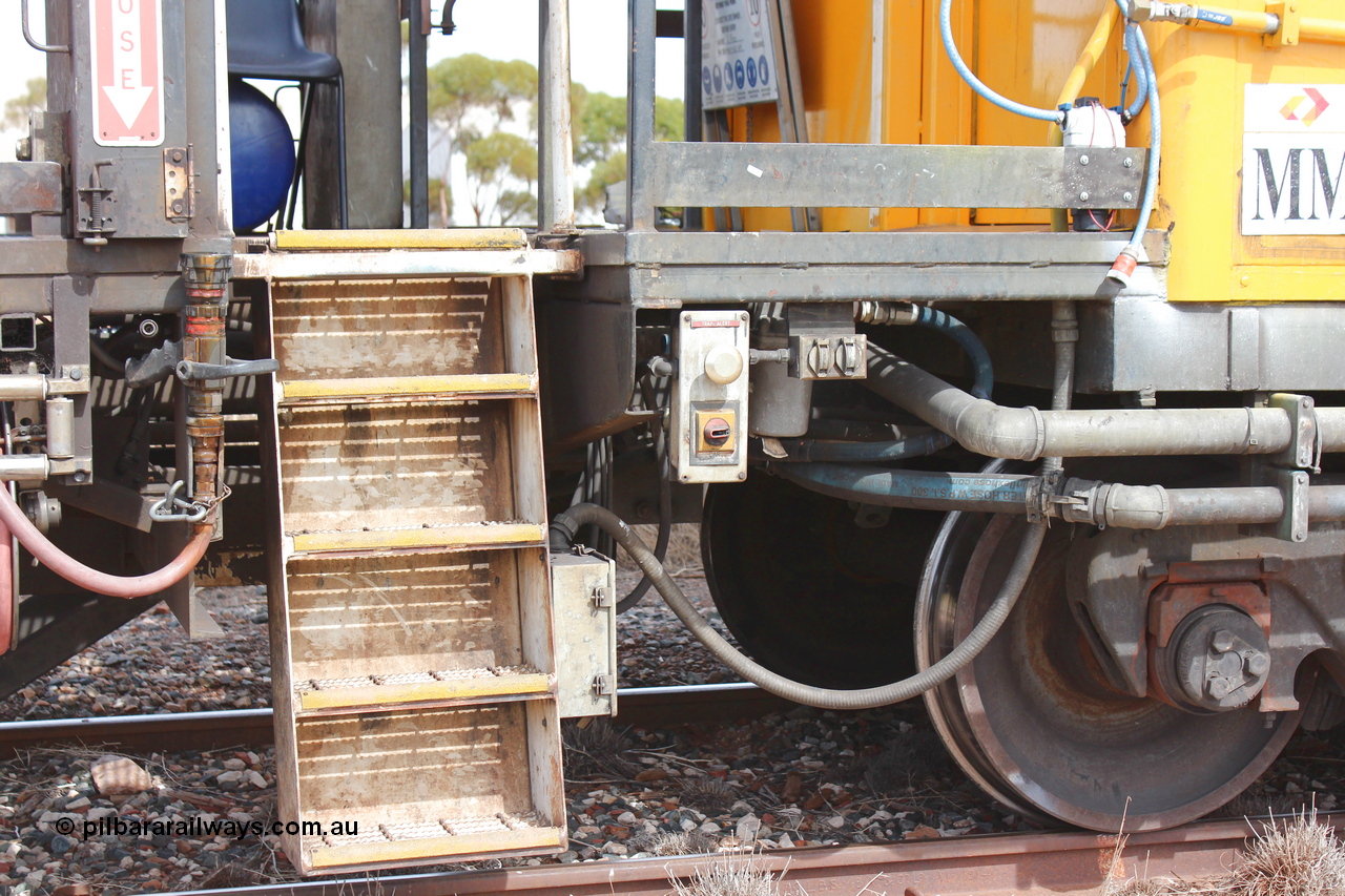 160409 IMG 7250
Parkeston, Aurizon rail grinder MMY type MMY 034, built in the USA by Loram as RG331 ~2004, imported into Australia by Queensland Rail, now Aurizon, in April 2009, detail picture. Peter Donaghy image.
Keywords: Peter-D-Image;MMY-type;MMY034;Loram-USA;RG331;rail-grinder;detail-image;