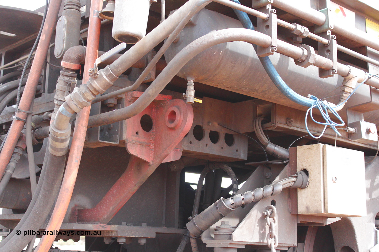 160409 IMG 7279
Parkeston, Aurizon rail grinder MMY type MMY 034, built in the USA by Loram as RG331 ~2004, imported into Australia by Queensland Rail, now Aurizon, in April 2009, detail picture. Peter Donaghy image.
Keywords: Peter-D-Image;MMY-type;MMY034;Loram-USA;RG331;rail-grinder;detail-image;