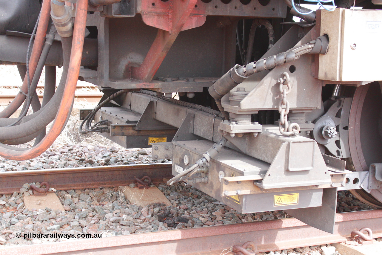 160409 IMG 7280
Parkeston, Aurizon rail grinder MMY type MMY 034, built in the USA by Loram as RG331 ~2004, imported into Australia by Queensland Rail, now Aurizon, in April 2009, detail picture. Peter Donaghy image.
Keywords: Peter-D-Image;MMY-type;MMY034;Loram-USA;RG331;rail-grinder;detail-image;